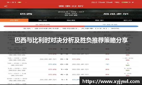 巴西与比利时对决分析及胜负推荐策略分享